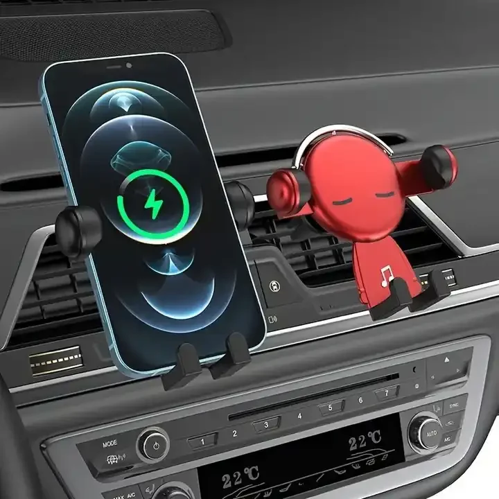 2023 Car Cell Phone Holder Air Vent Cell Phone Navigation Bracket Multi-function Car Cell Phone Gravity Anti-slip Stand