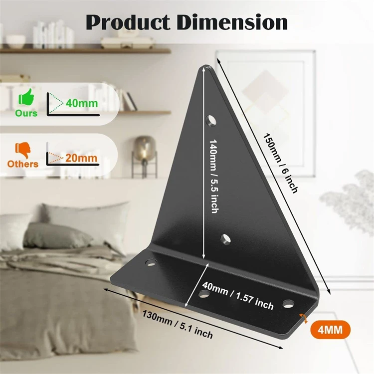 Wholesale ferrous metal and cast iron decorative shelf bracket storage rack bracket