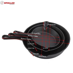 Preseasoned Nonstick Egg Steak Cast Iron Skillet 4/6/8/10/12 inch Cast Iron Skillet Grill Pan