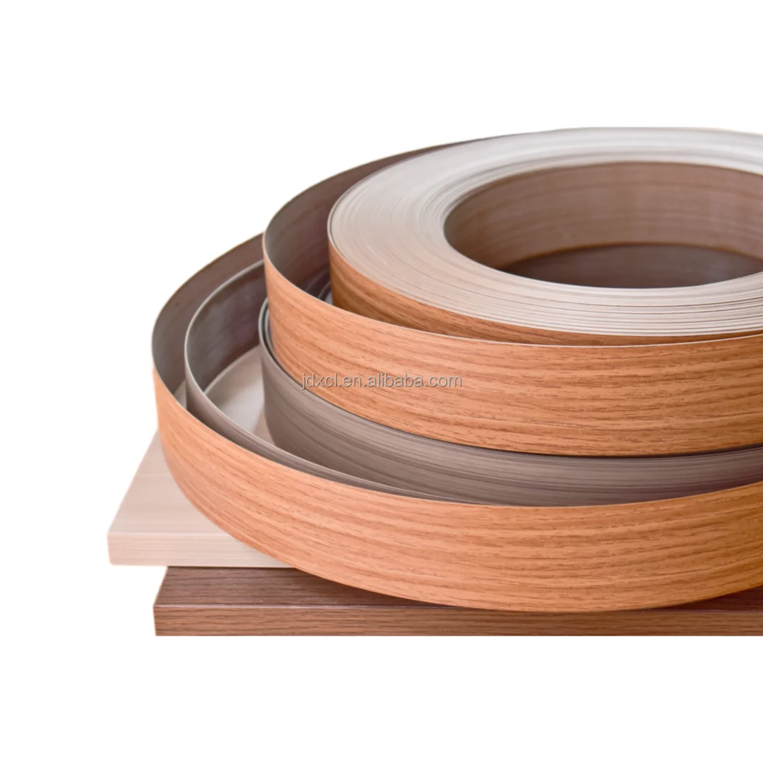 MDF PVC Veneer Edge Banding Tape Plastic Brushed Table Cabinet 3D Furniture Strip Edge Banding Gold Plywood Metal 1mm Custom