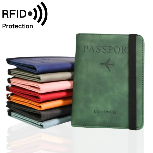 Обложка для паспорта RFID, Обложка для паспорта, Обложка для паспорта, Двойная кожаная обложка для паспорта для мужчин и женщин