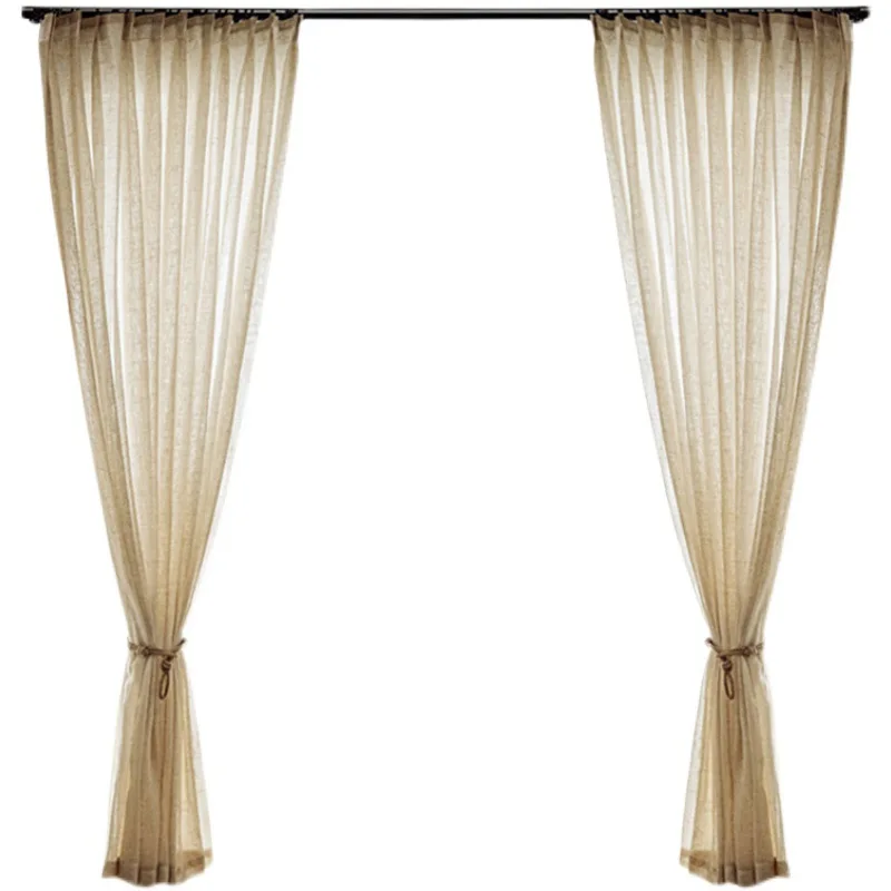 New linen retro simple national style screen window balcony living room curtain opaque like screen window