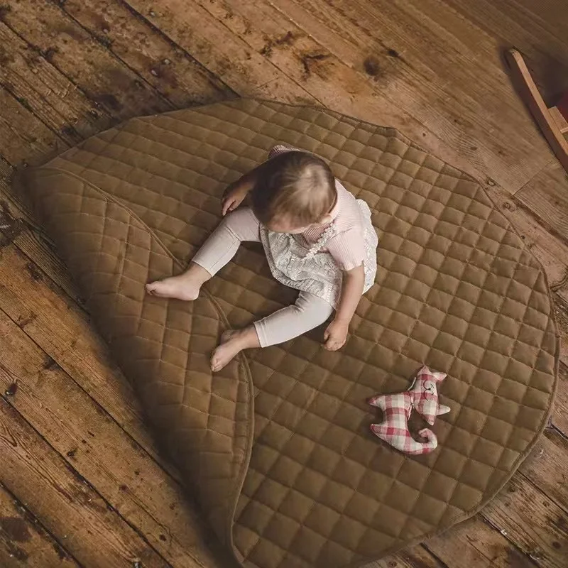 Baby Play Mat, Extra-Thick & Extra-Large Round Floor Pad, Designed for Tummy Time, Crawling, & Baby Activity Gyms, Foldable