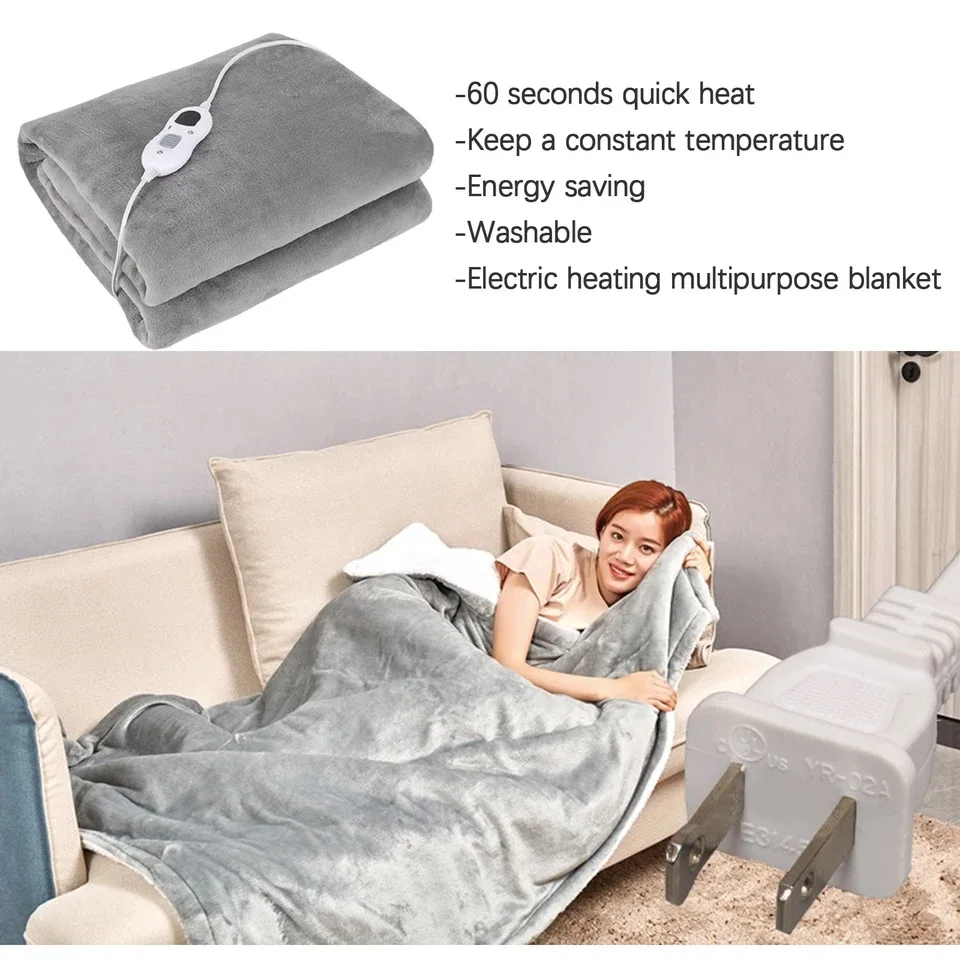 2022 Hot Sales Heated Blanket Electric Throw Flannel Timing Thermostat Electric Blanket Pad
