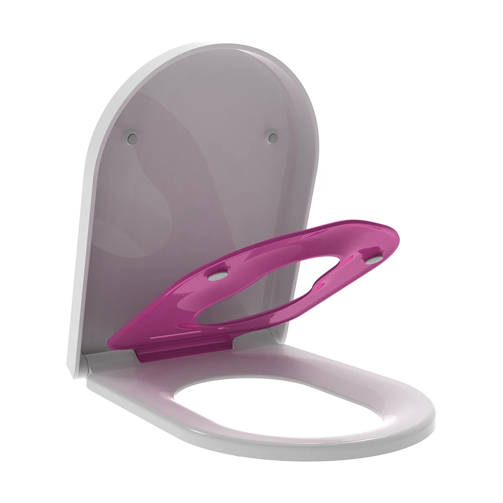 White Urea Soft Close Family Toilet Seat Elongated Design with Quick Release and Built In Child Seat for Potty Training