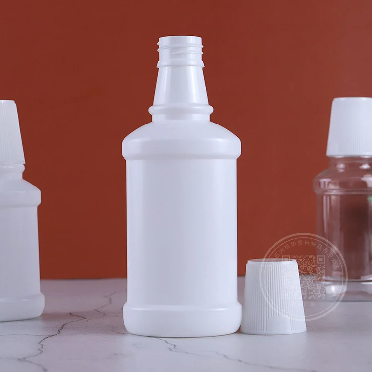 High quality with scale Empty 100ml portable oral hygiene personal care plastic pe Mouthwash Bottle