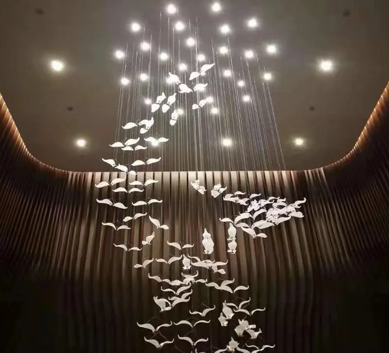 Bird Light Modern Glass Wild Goose Chandelier Living Room Dining Room Decorative Bird Chandelier For Hotel Villa