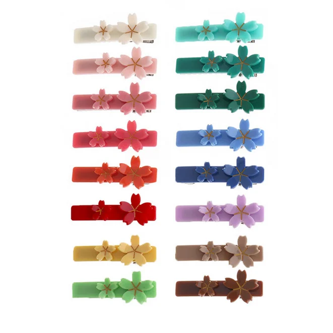 Wholesale Cute Flower Colorful Girls Plastic Hair Clip Barrettes for Woman Hairpins Hairdress Hair Accessories Jewelry