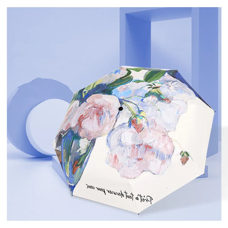 YB Cute Super  Mini Capsule Umbrella Light Weight Girls Portable Pocket 6 Folding 6K Umbrella Travel Sunscreen Umbrellas