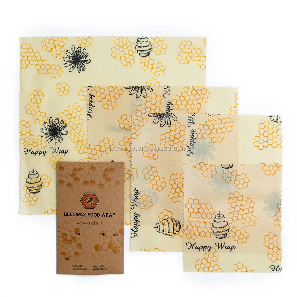 
Customize Food Wrap Food Grade Natural Organic Beeswax Food Wraps Paper Cloth Bee Wax Wrap Roll 