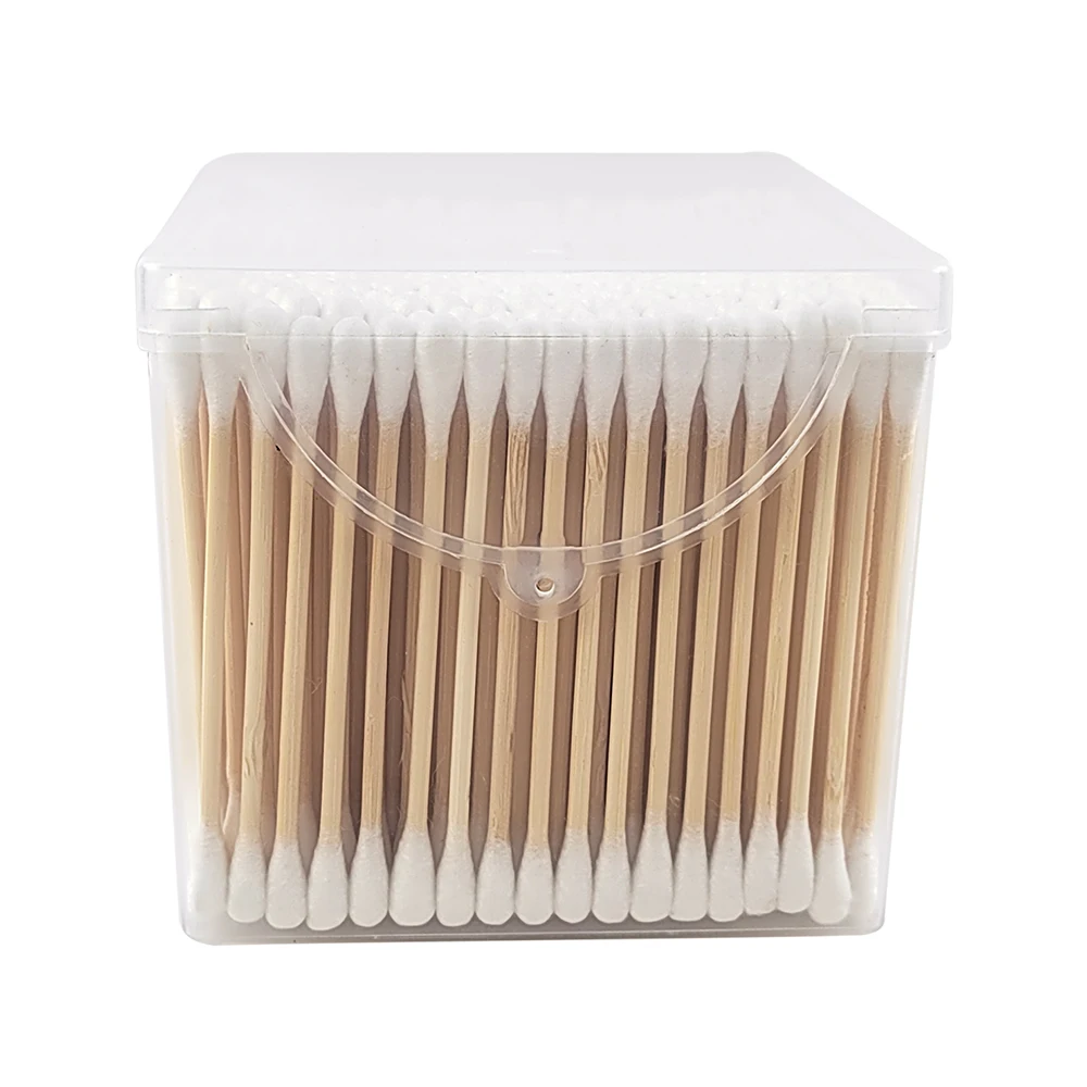 Factory directly applicator 360 pcs bamboo cotton swab spiral and round head with lowest price for daily use