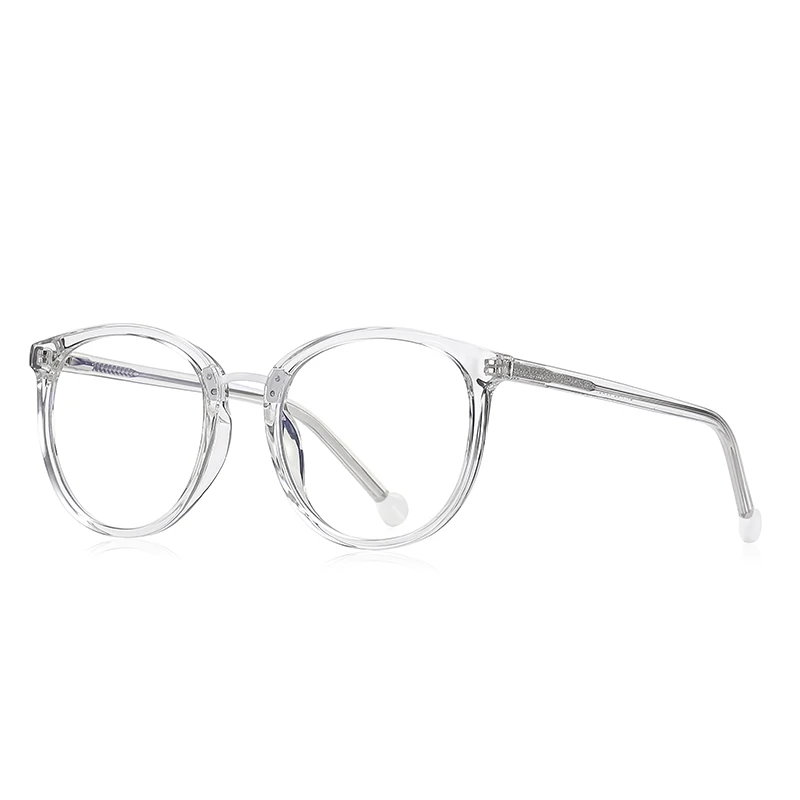 NWOGLSS 2114 Lightweight TR90 Eyeglasses Frame Round Blue Light Blocking Glasses
