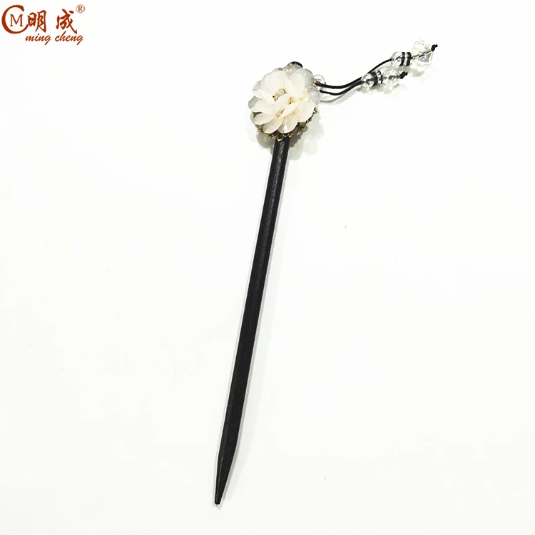 
Colorful flower glass stick,Chinese resin wood hair stick 