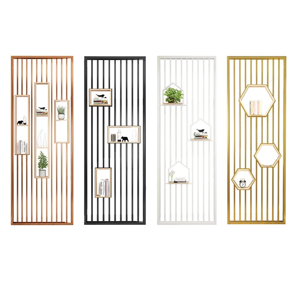 Modern Luxury Metal Partition Screens Decorative Iron Hallway Room Dividers Hollow Wall Panels