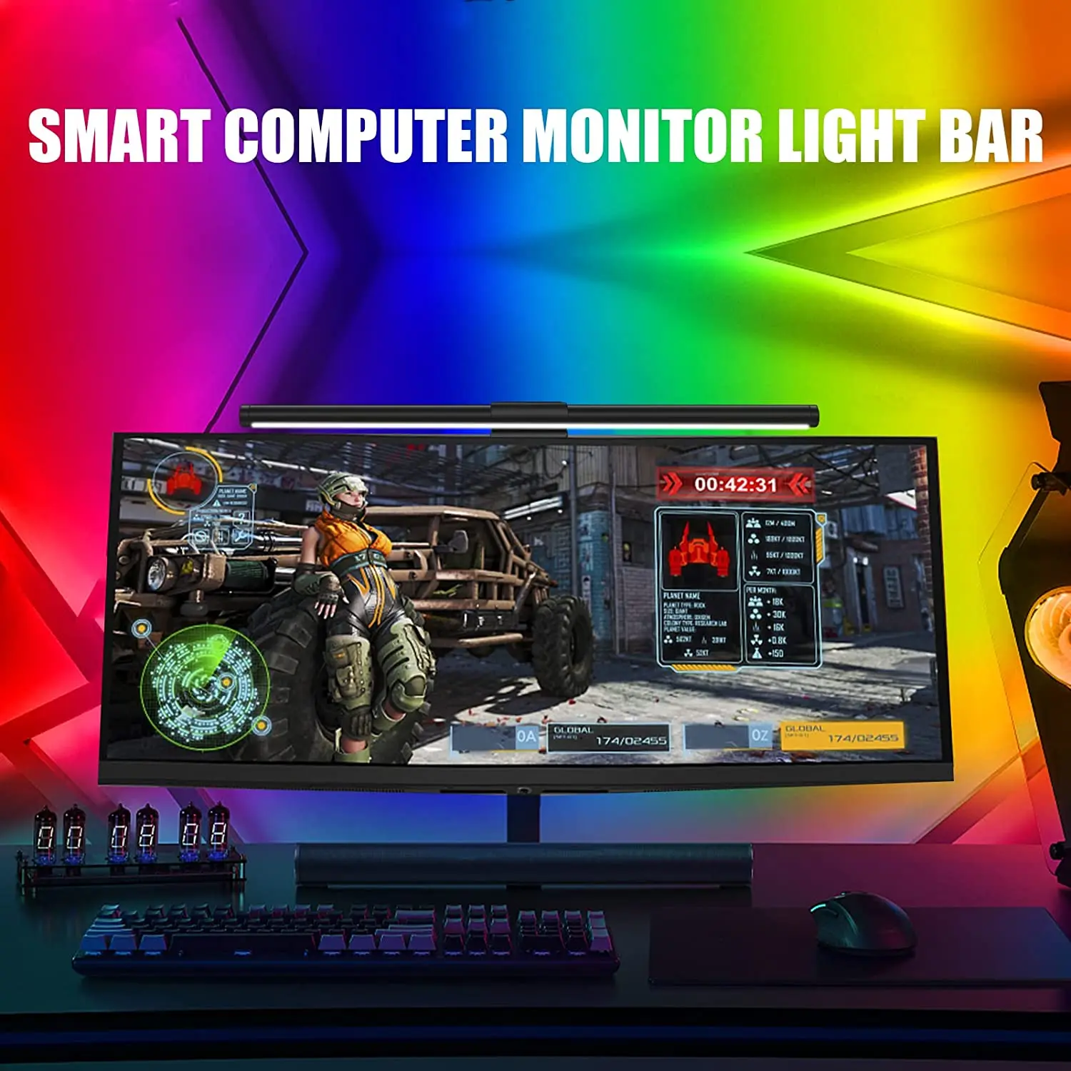 Eye care USB powered e-reading LED task lamp RGB computer smart screen monitor light bar home office desk lamp