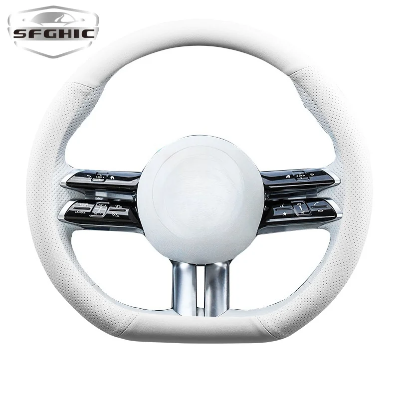Auto Customized Steering Wheel  Leather Beige Leather Custom Sport Steering Wheels for Mercedes-Benz C300 W447 E63 Glc S G Class