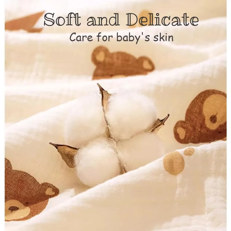 Soft Absorbent Face Towels Muslin Baby Washcloths Cartoon 100% Natural Cotton Baby Wash Cloths for Baby Face Body