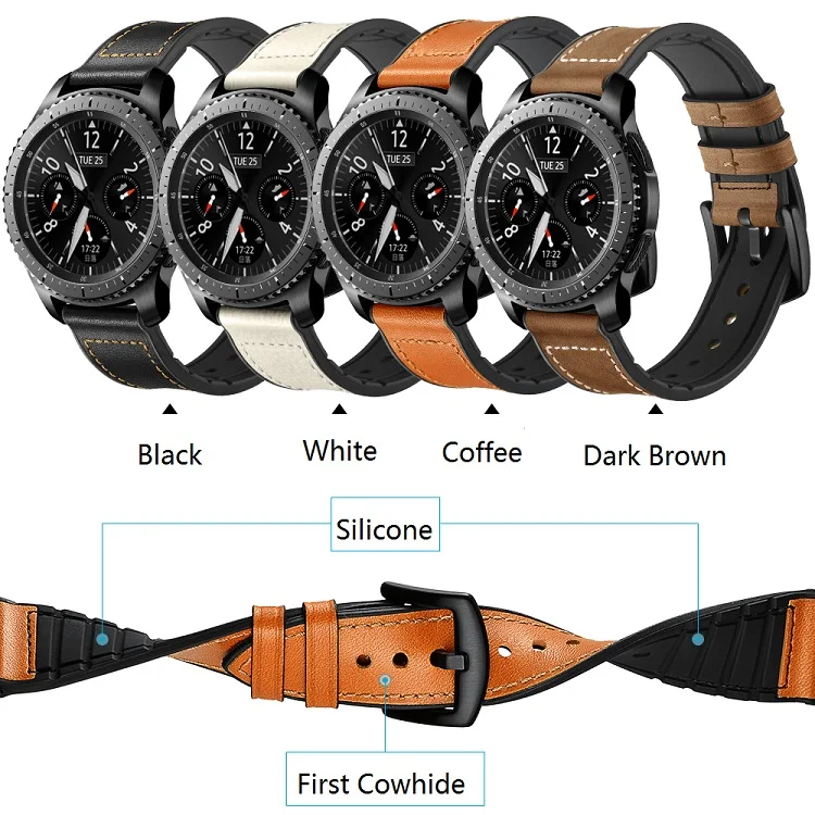 
Manufacturer genuine calf watches straps silicon compound quick release mens silicone bands leather rubber watch strap 