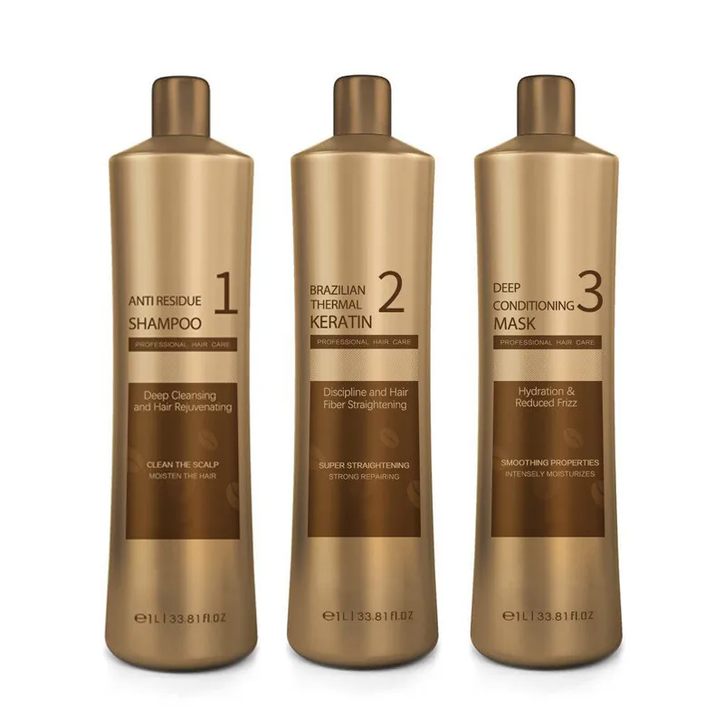 Wholesales Keratin Professional Hair Treatment 1000ml Rebonding Straightening,Shampoo and Hair Mask for All Hair