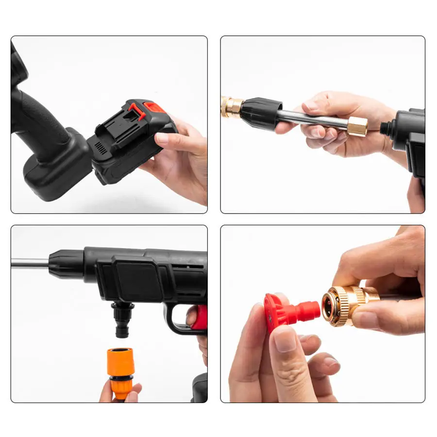 2023 New Portable Powerful High Pressure 24v Lithium Cordless Wireless Car Wash Water Jet Foam Gun Car Washer