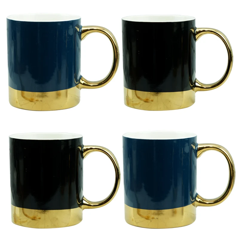 New Golden Edge Ceramic Coffee Cup Chinese Milk Cup Ins Coffee Cup Mugs With Golden Rim