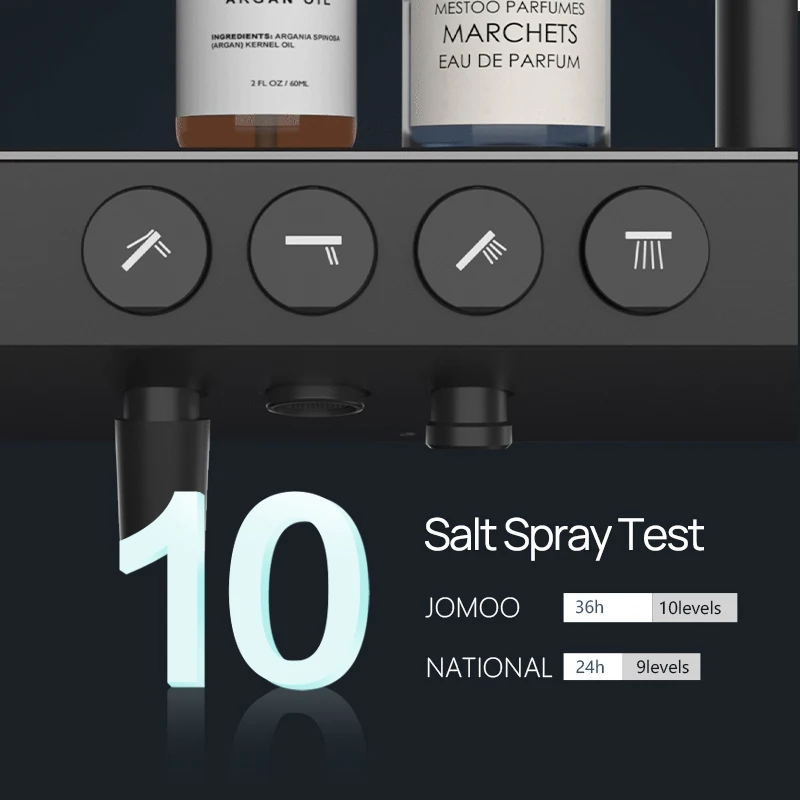 JOMOO Automatic Descaling Shower Mixer Large Storage Rack Multi-Function Rainfall Shower Set With Shattaf Bidet Sprayer