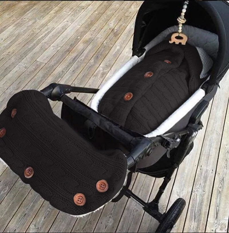 Cable Knit Fleece Stroller Hand Muff Gloves Wind Resistant Universal Warm Muff Stroller Gloves for Baby Pram Stroller Accessory