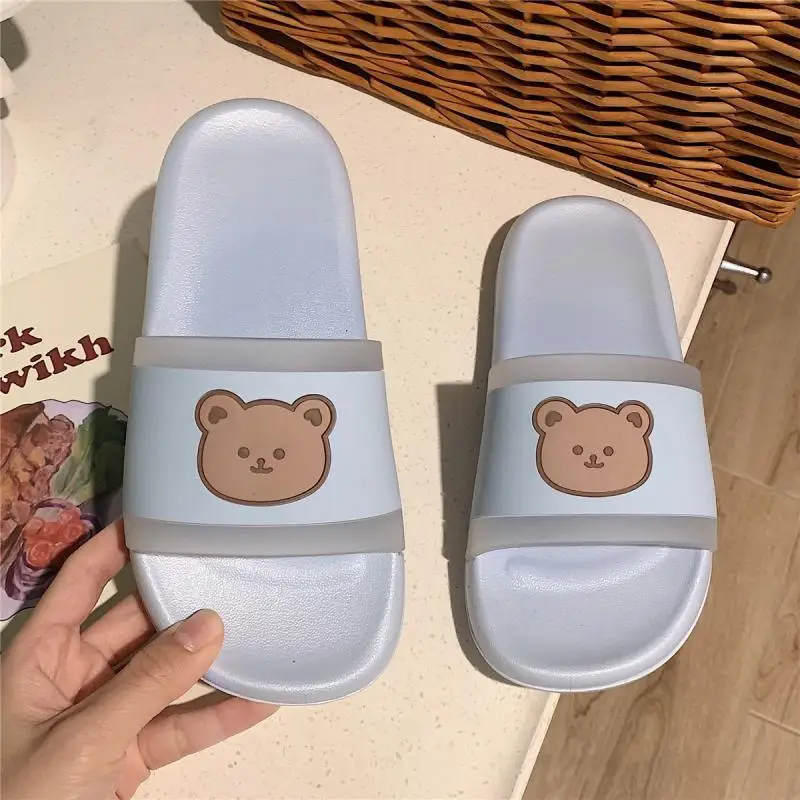 XIXITIAO low price 2024 slippers slip resistant female flat slippers bear pink slippers for women