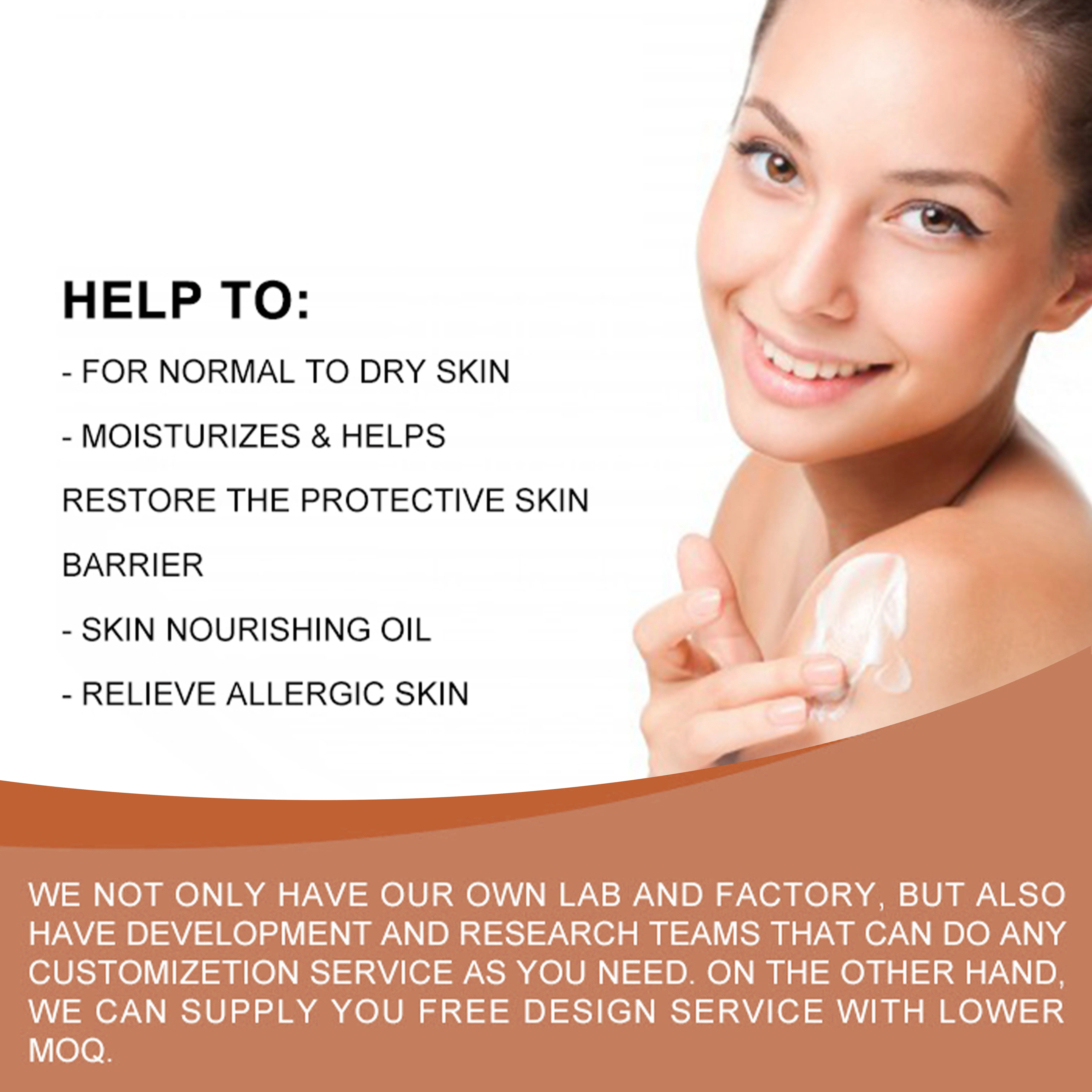 Private Label 100% Organic Plant Extracts Deeply Moisturize Skin for Facial Body Care Cream