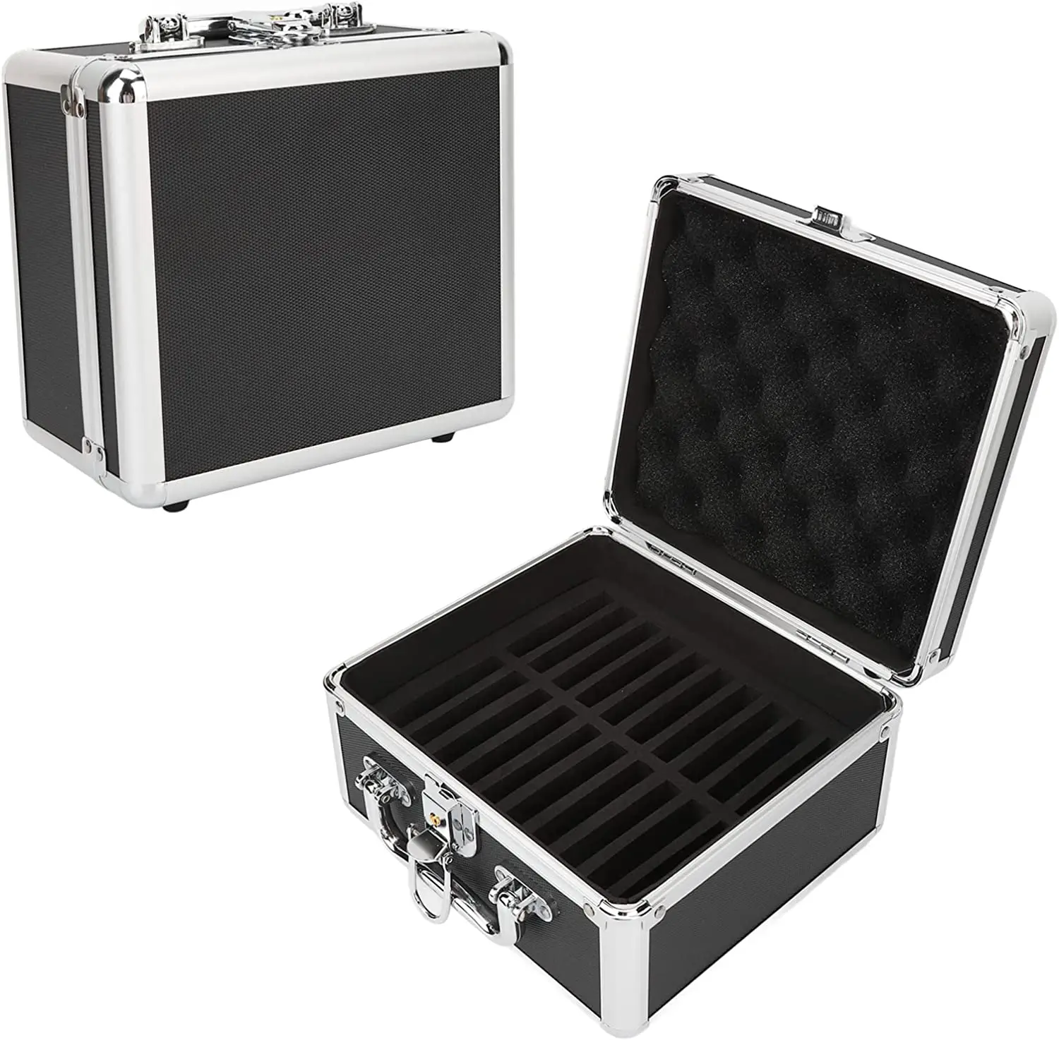 Hard Drive Protection Box Aluminum Hard Drive Storage Case Hard Disk Carrying Case with 20 Disk Bays