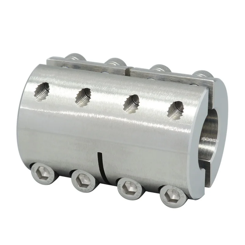 Couplings Motors Stainless steel Split Type Two-pieces High Torque Coupling Clamping Straight Cylinder Dia 8 mm