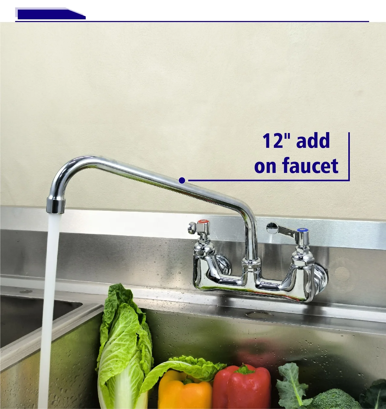 Adjustable Center Wall Mount Kitchen Sink Tap Wall Mounted Kitchen Faucet Dual Handle Kitchen Mixer Faucet Maxsen Tap