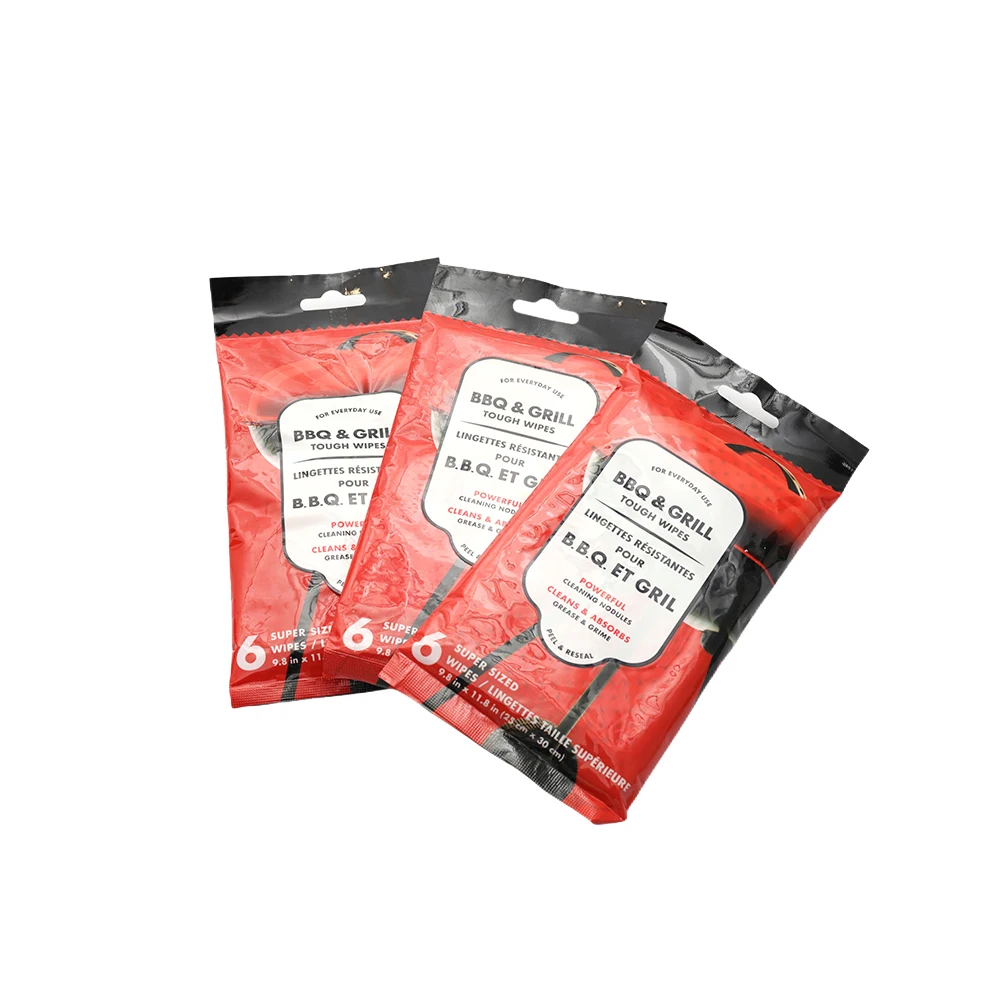 Factory Cheap Disposable wet wipes cleaning bbq grill wipes for remove heavy oil in kitchen