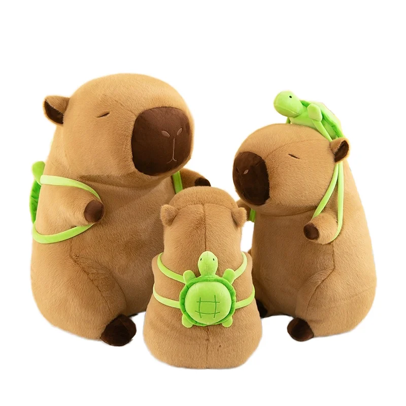 XR Cute 35cm Capybara Stuffed Plush Toy Doll Home Ornaments Doll Plush Toy Cuddly Capybara With Backpack Pillow