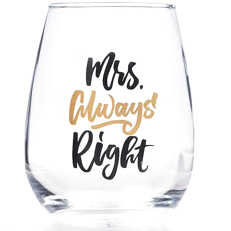 Wholesale Customized Cute Wedding Gifts Decaled Stemless Wine Glass and Beer Glass Combo - Engagement Gift for Couples
