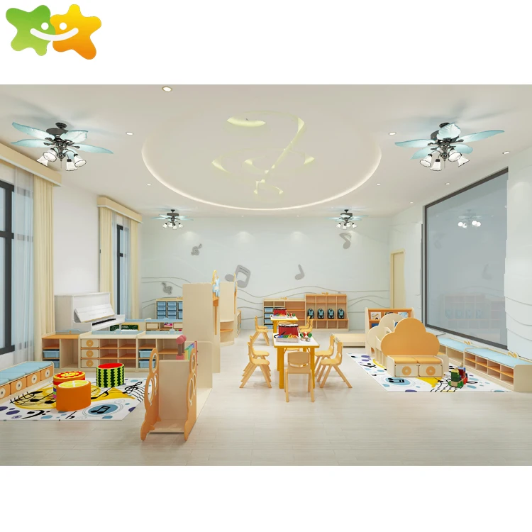 Novel Design Cartoon Style wooden kids bookcase book shelf with chest