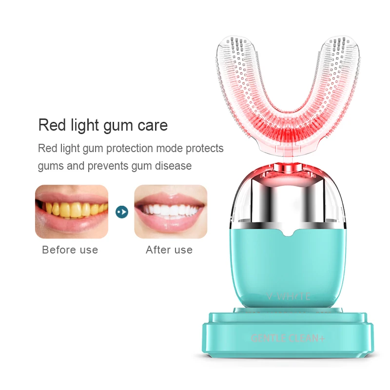 360 degree Sonic Brush Tooth Whitening Gum Massage Teeth Care U Shape Electric Ultrasonic Toothbrush