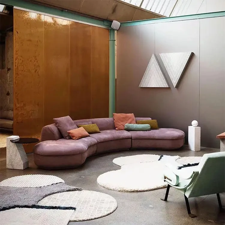 designs home furniture modernos sofa modern living room round cloud sectional curved white Sofa