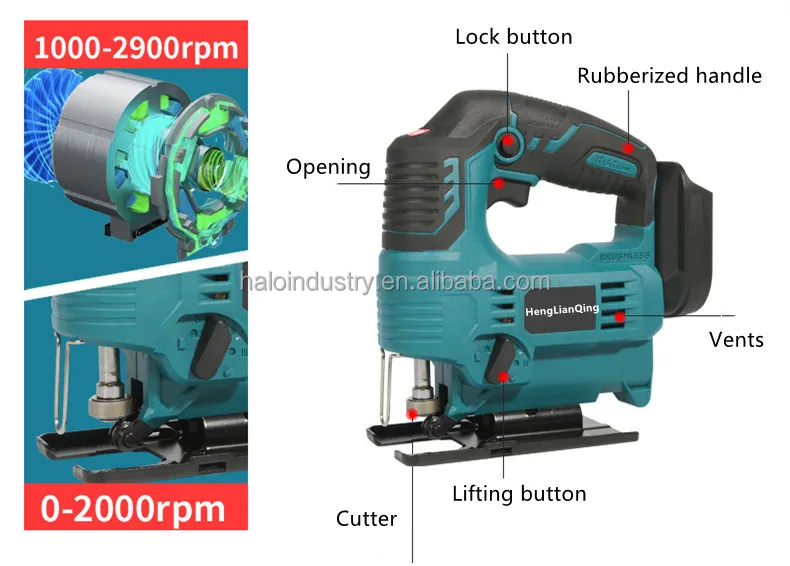 Cheap Portable Electric Cordless  Curve Saw  Lithium Battery Jig Saw Machine  For Wood Aluminum Steel Plastic Working