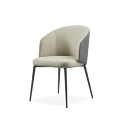 Modern Living Room Furniture Leather Cover Metal Frame Single Accent Armchair Lounge Chair