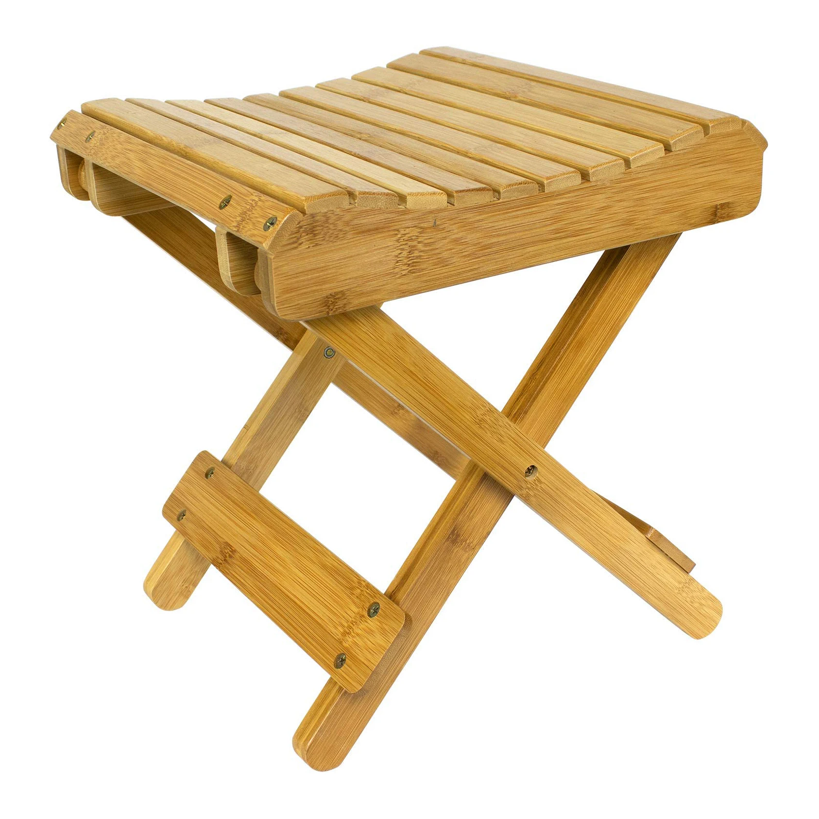 Bamboo Folding Step Stool Bench Shower Foot Rest Bath Chair for Bathroom