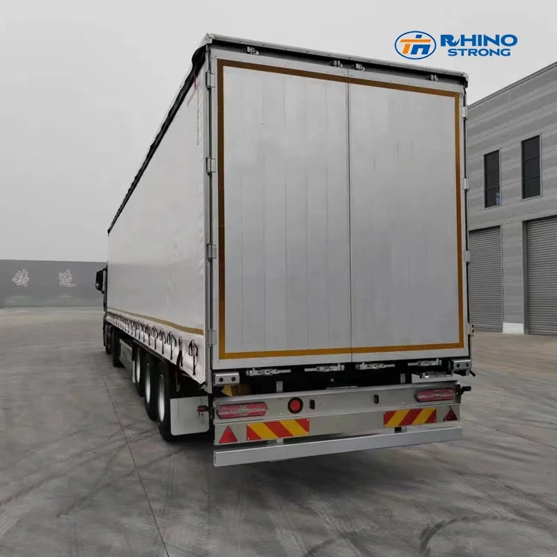 3 Axles 4 Axles Enclosed Box Cargo Transport  Semi Trailer with curtains