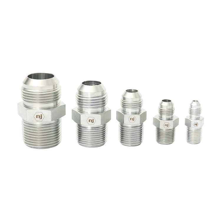 Carbon Steel Male JIC To NPTF 37 flare fittings Straight SAE hydraulic adapter High Pressure jic hydraulic fittings 2404/1JN