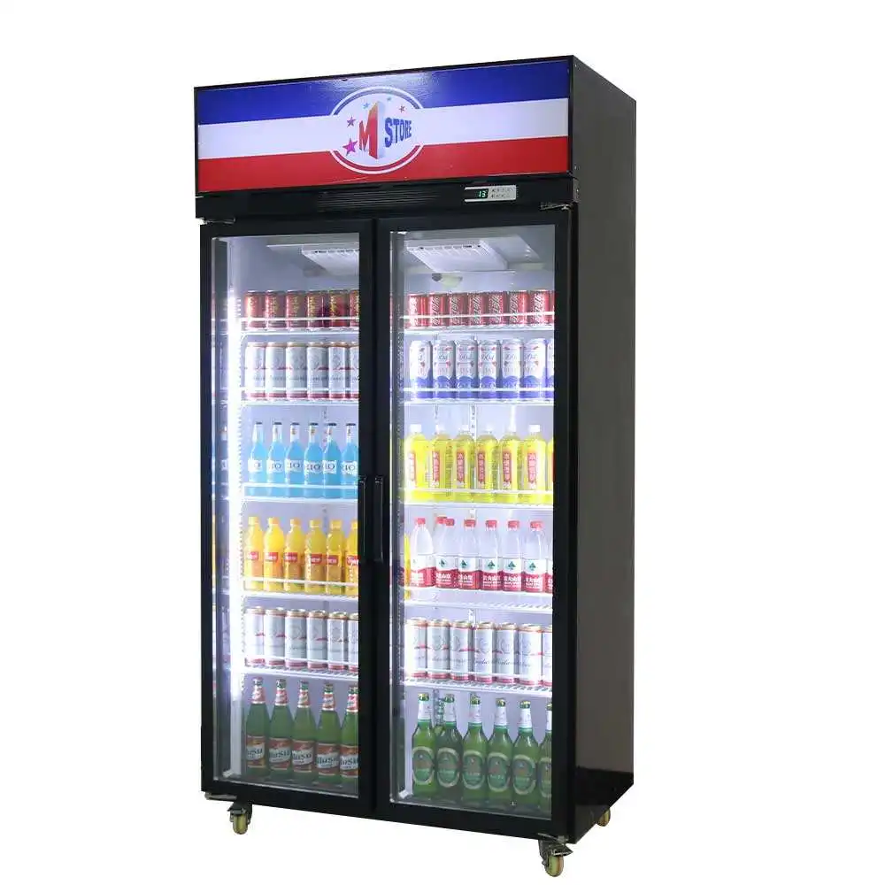 Commercial Glass Door Beverage Cooler Supermarkets upright freezer commercial display cooler