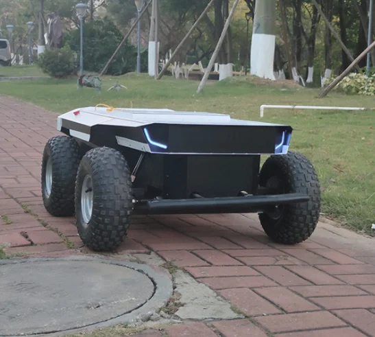 Outdoor High-speed Ackerman wheeled chassis small industrial ros AGV robot/unmanned patrol  UGV robot/ delivery robot kit