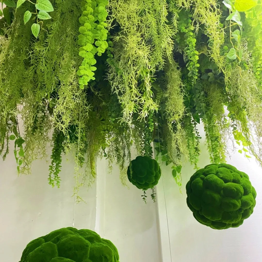 K7 Artificial Green hanging plant Ceiling fake grass hanging plant wall for Hotel Restaurant artificial plant ceiling decoration