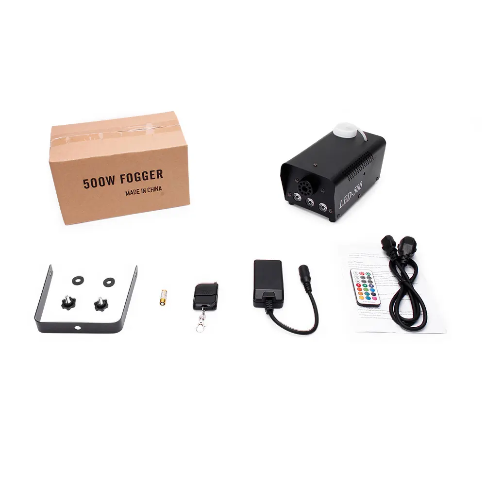 U`King 500W RGB 2pcs Remote Control High Output Stage Light Smoke Machine Mini Fog Machine