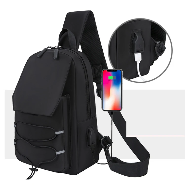 Лидер продаж, дизайнерская мужская сумка через плечо с USB-зарядкой, сумка-мессенджер, нагрудная сумка