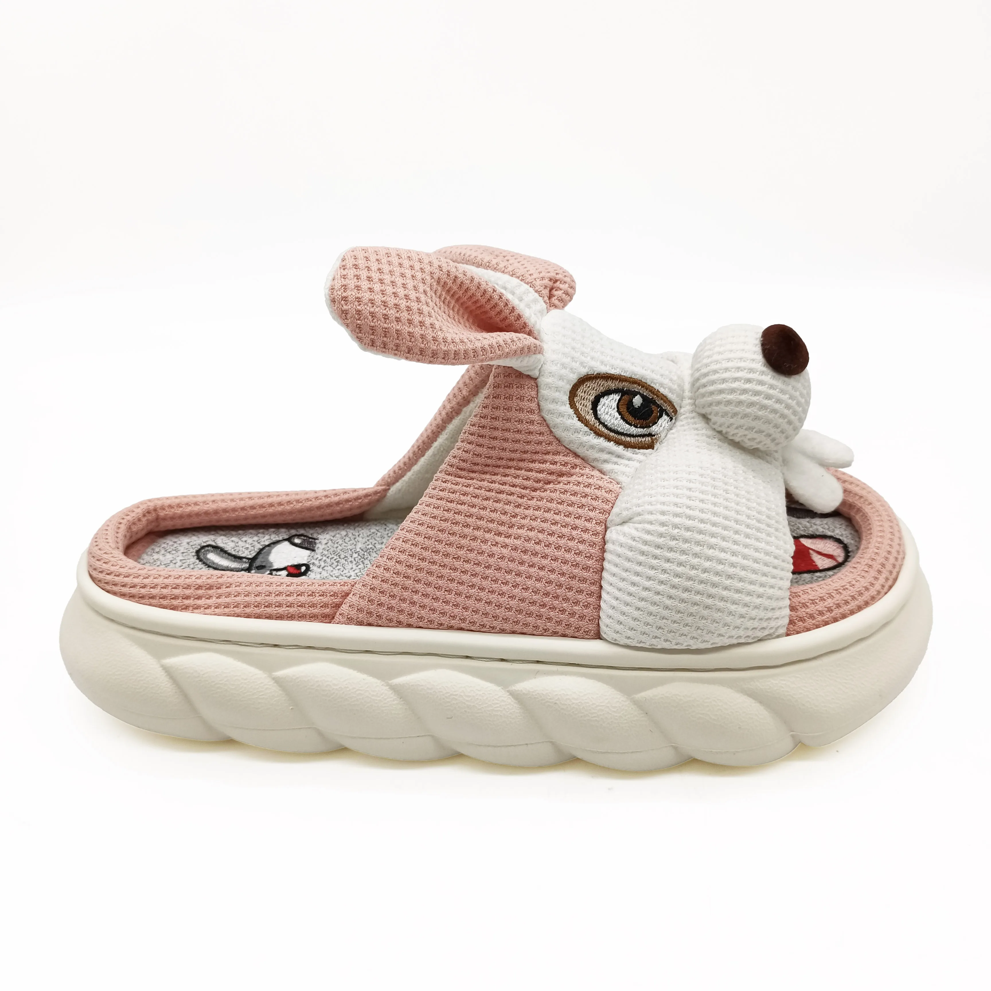 2024 Best Selling Cute Rabbit Linen Slippers Indoor Anti Slip Thick Sole House Slippers for Women