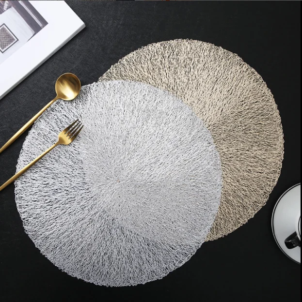 15inch Gold PVC plastic placemat for wedding